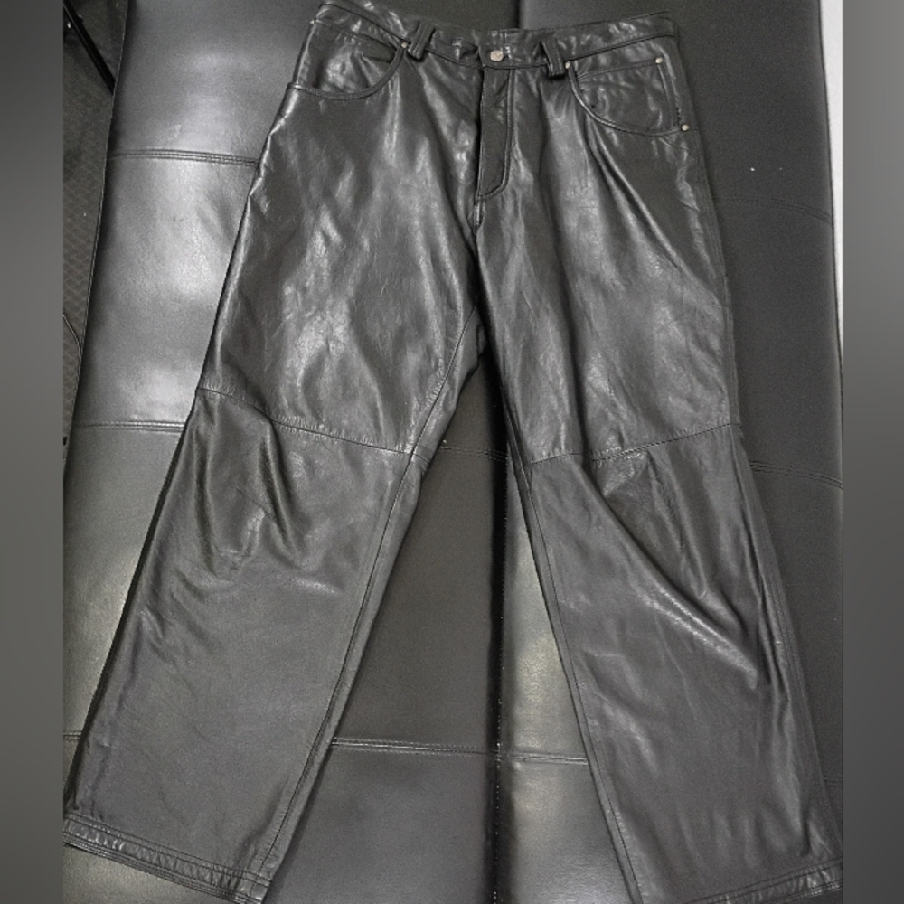 Men's M. Julian Wilsons Black Leather Jeans Size 34 x 32